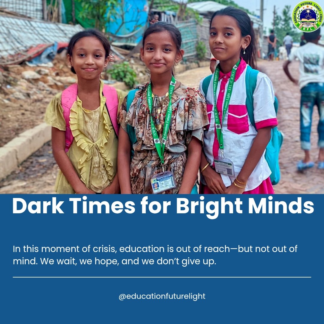 ro_edu_centre's tweet photo. Dark Times for Bright Minds
In crisis, education is out of reach—but not out of mind.
Our classrooms are empty, but our hope remains.
To @UNICEF @UNESCO @Refugees &amp; all who care:
Help us bring learning back.
Don't let their dreams fade.
— Education Future Light (EFL) https://t.co/xZv8Vxz3wx