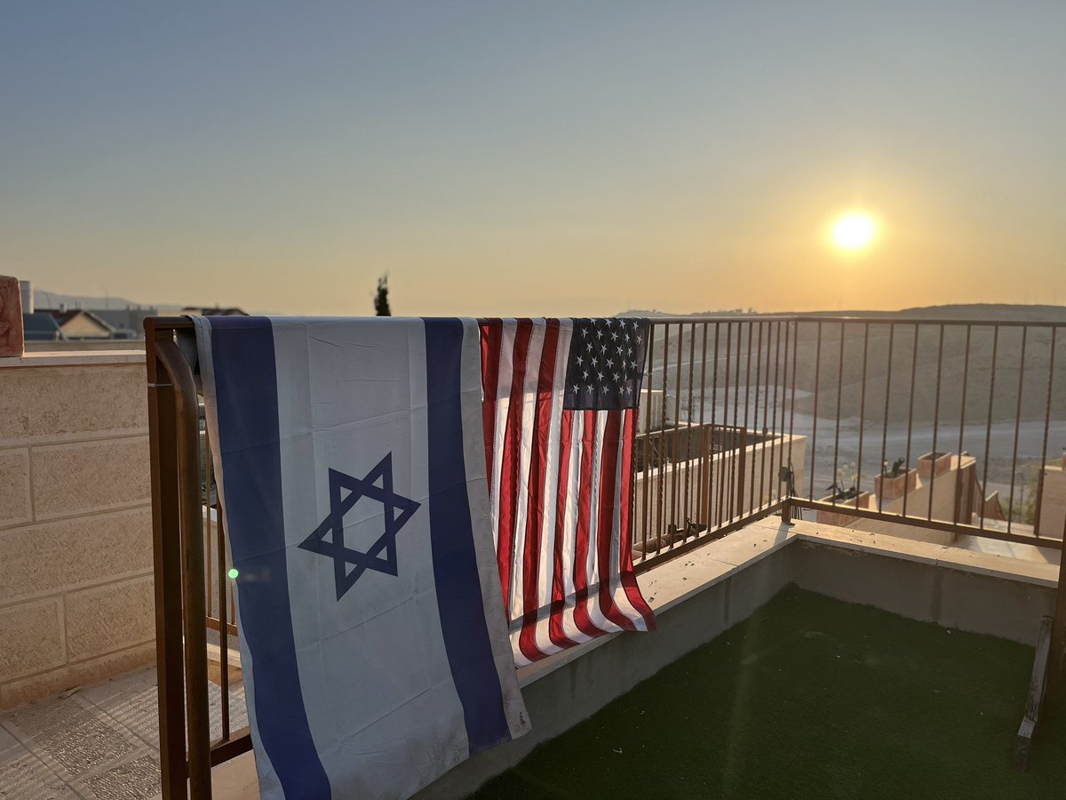 RationalSettler's tweet image. We have hung the American flag in gratitude and pride this morning. 

In 1943 President Roosevelt refused to bomb the railroad tracks to Auschwitz to save millions of Jews during the Holocaust.

In 1956 President Eisenhower wouldn’t support Israel’s taking of the Sinai and…