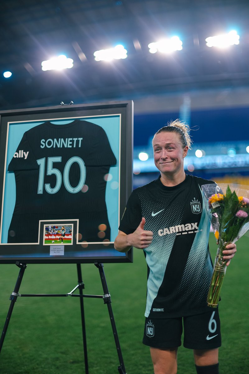 GothamFC's tweet photo. Celebrating 150 @NWSL appearances of @emilysonnett 🫶🏽 https://t.co/W2nDAUy4js
