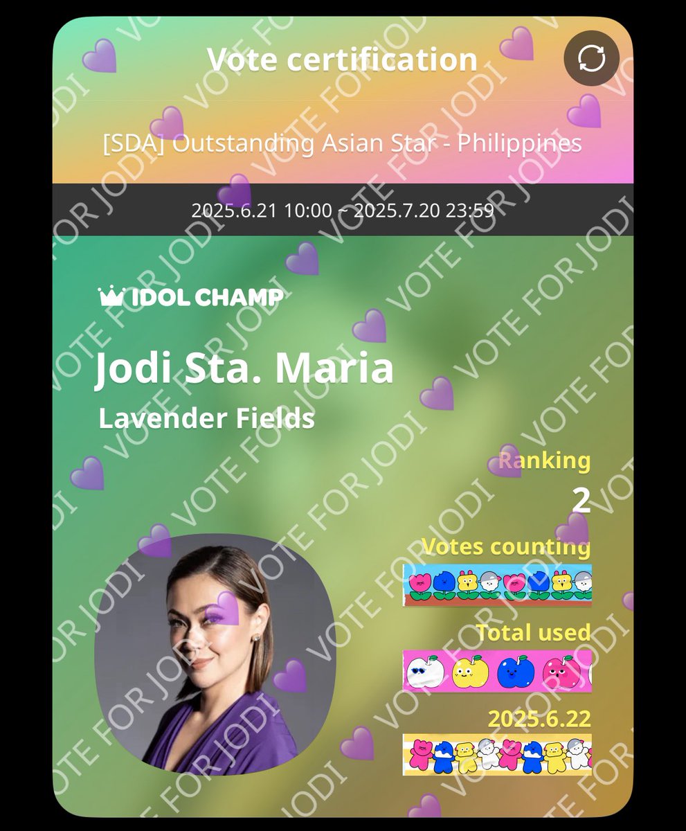 Nakaboto na ba lahat today? Kung hindi pa, boto na! Let’s bring her to SDA! 💜

Ipon tayo chamsims para more chances to vote! Kaya natin ‘to! Kapit-bisig! 🫰🏻

#SDA2025 #JodiStaMaria