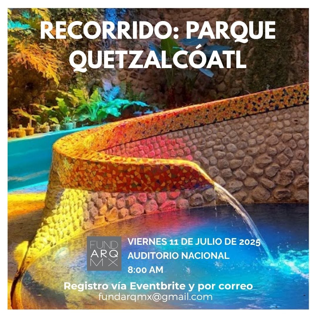 fundarqmx's tweet image. Este viernes 11 de julio de 2025 te invitamos a visitar el Parque Quetzalcóatl, del arquitecto Javier Senosiain.
Acompáñanos en este recorrido organizado por FUNDARQMX.

Puedes comprar tus boletos en Eventbrite, apresúrate, los lugares son limitados.

#tour #cdmx #arquitectura