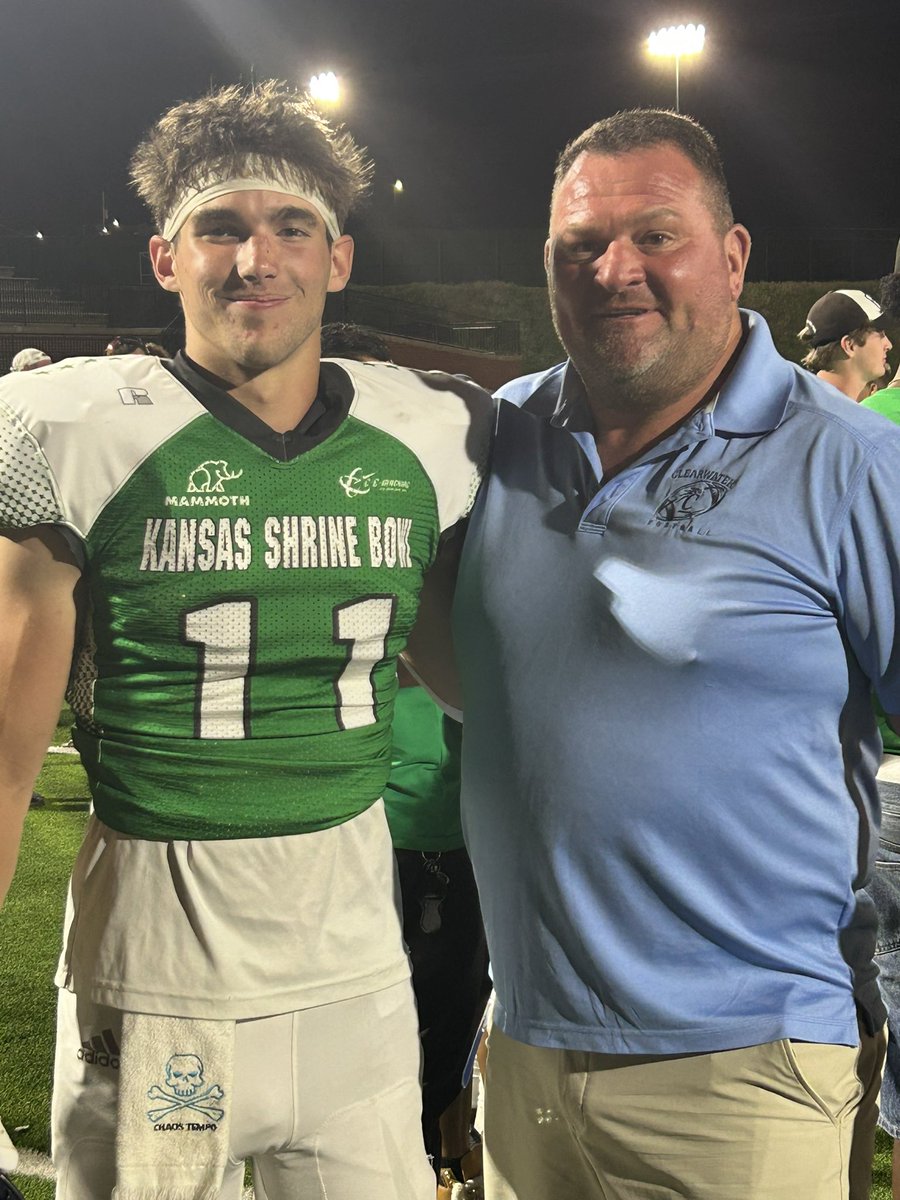Great game Cooper Williams!  You represented Clearwater High School very well tonight at the Kansas Shrine Bowl. West wins 26-8.