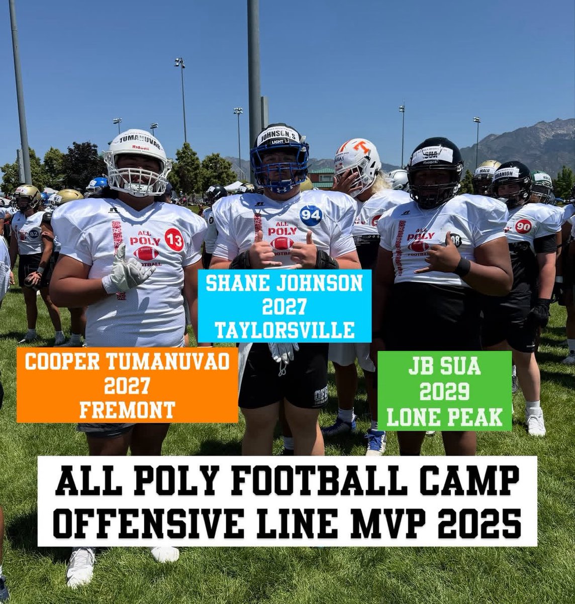 Shaneaj45's tweet image. Thank you @All_Poly_Sports for the camp and the amazing time! Won MVP for OLine.@HC_Rozy @TvilleFB @Tville_teams @BrandonHuffman @Andy_Pham1 @BlairAngulo @OFFA_Academy @bcavi68 @CoachKofe @frontfiveOL @SlingintheP @TheUCReport @PrepRedzoneUT