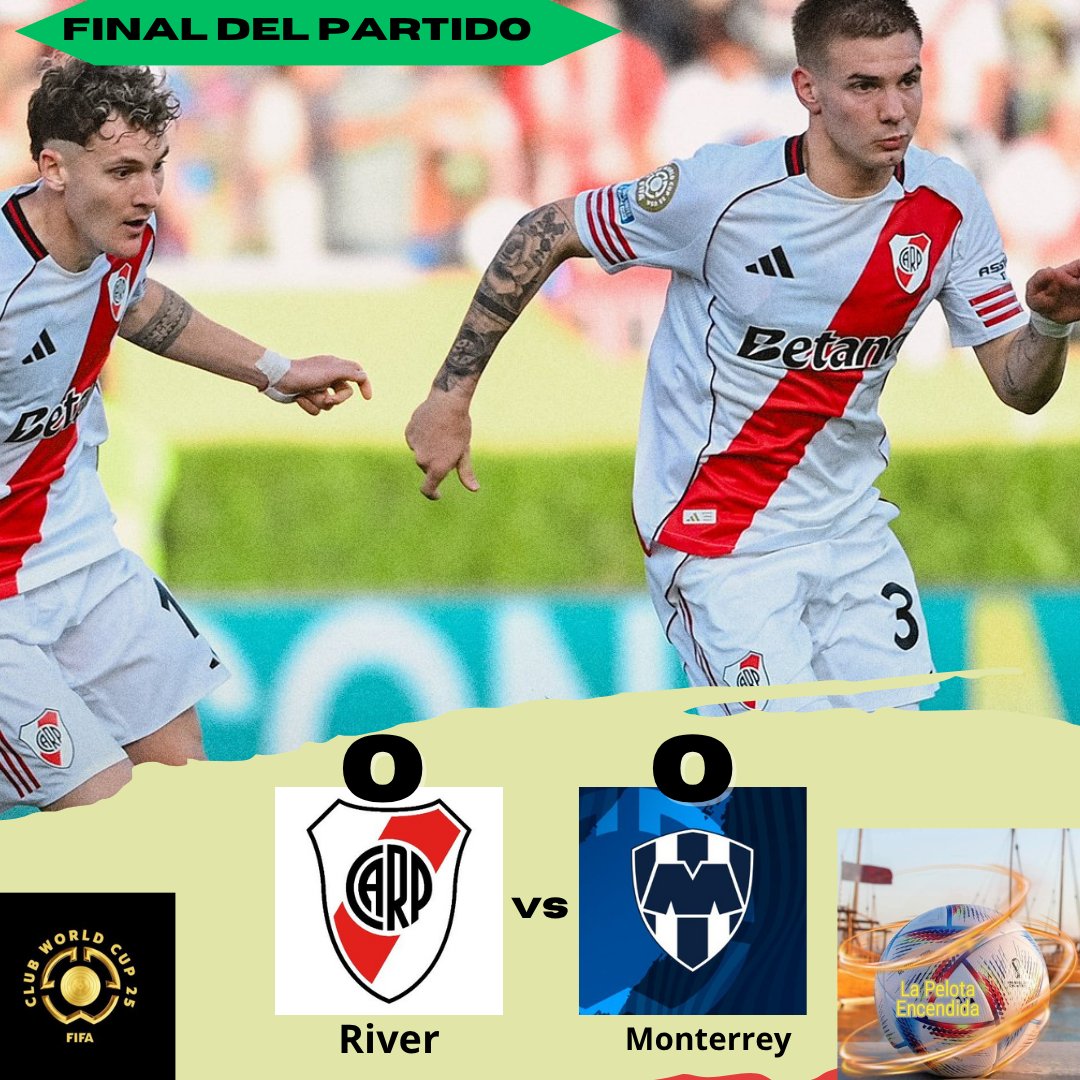 adrian_a10's tweet photo. 🏆 MUNDIAL DE CLUBES 

#River no pudo ante #Monterrey. Partido luchado y físico, dónde los de Gallardo hicieron mejor las cosas en la primera parte.
En el complemento fue más parejo y sin mucho por destacar. River se complicó su pase ya que deberá cambiar jugadores. https://t.co/bnaiSgT2Ow