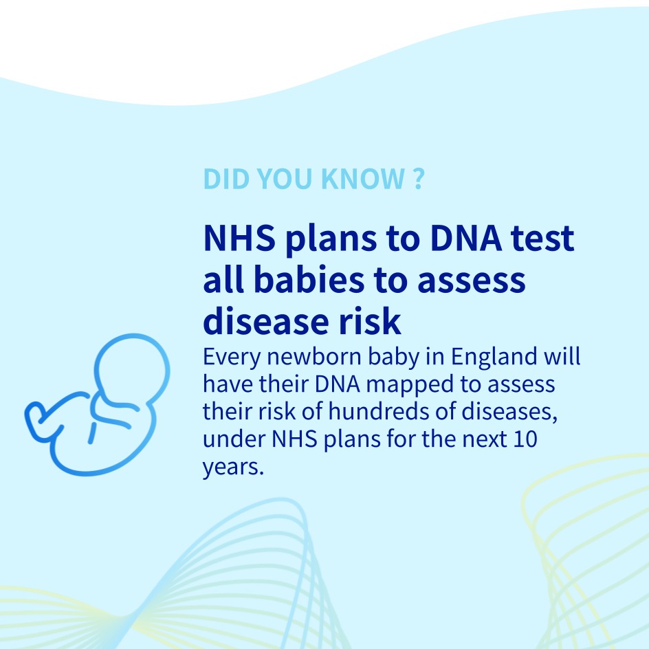Every newborn baby in England will have their #wholegenomesequence  to assess their risk of hundreds of diseases, under NHS plans for the next 10 years. 
bbc.com/news/articles/…