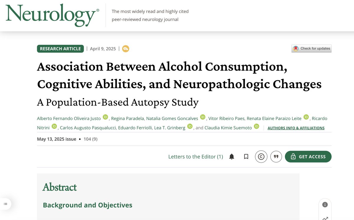 「飲酒」が脳に直接的なダメージを与え、認知機能を低下させる可能性を示唆する研究。
死後脳の解剖調査によれば、飲酒量が多いほど脳血管の硬化や神経の変化が顕著に見られ、とくに飲酒により起こる「血管の老化」が認知機能低下の大きな要因となるようだ。
脳の血管を守るためにも控えよう。