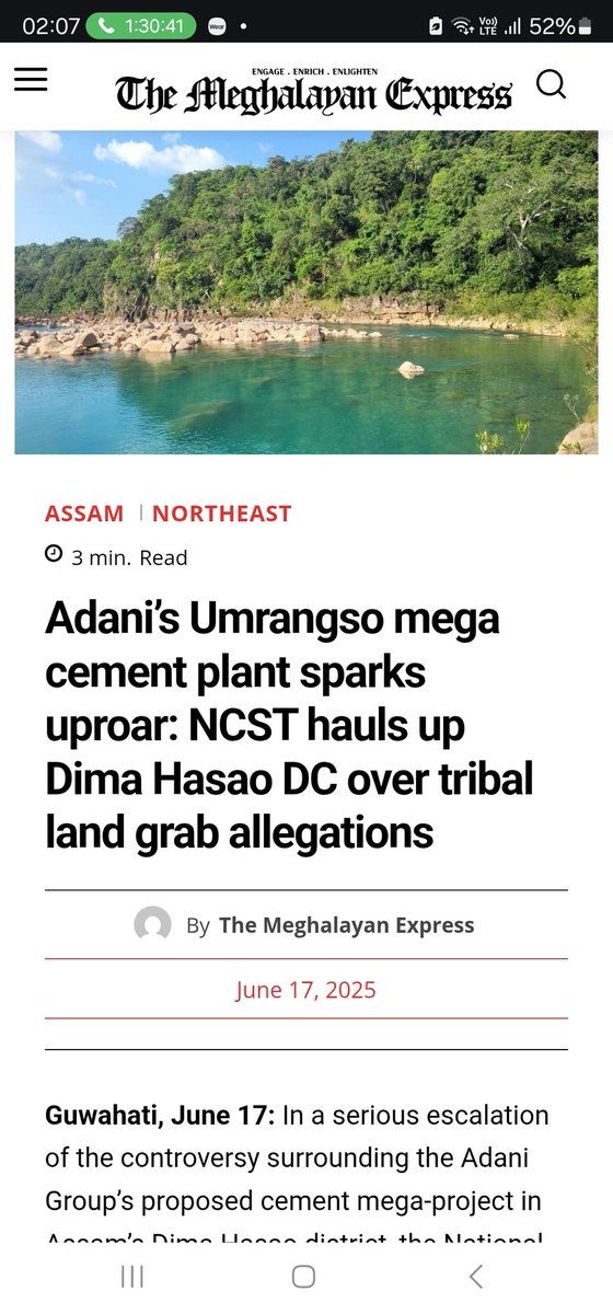 l.instagram.com/?u=https%3A%2F…

9000 bighas of tribal land stolen in a Sixth Schedule district in a gross violation for all that the provision stands for. Give us our ancestral lands back!
