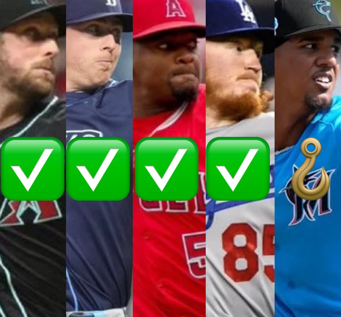 AlexCaruso's tweet image. $25 to Someone who LIKES⬇️

Merrill Kelly Under 6.5 Hits Allowed✅
Jose Soriano Under 6.5 Hits Allowed✅
Dustin May Under 5.5 Hits Allowed✅
Rays Moneyline✅
Eury Perez Over 4.5 Hits Allowed🪝(4)

1 EURY PEREZ HIT AWAY FROM 5-0

3/4 profitable days still a lot more work to do but…