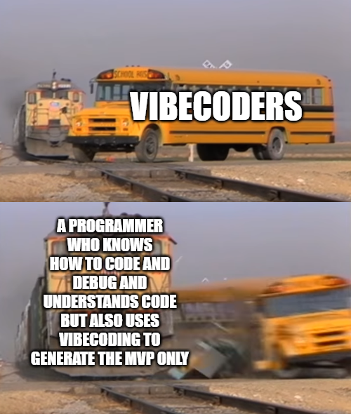 PR0GRAMMERHUM0R's tweet image. noWonderSoftwareEngineersAreBetterVibecodersThanAnyone redd.it/1lh2ls0