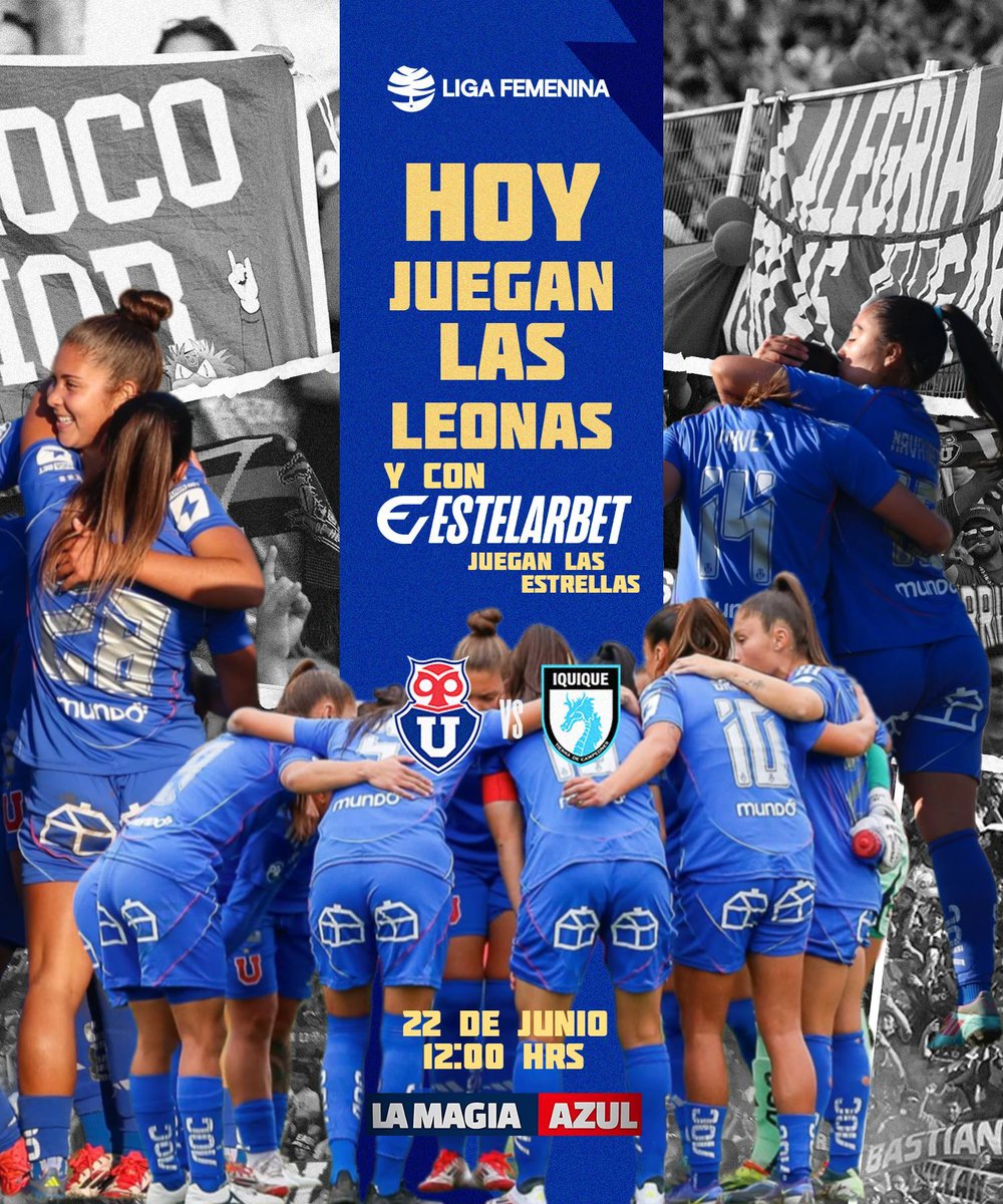 La Magia Azul (@lamagiaazul) on Twitter photo ¡HOY JUEGAN LAS LEONAS! 💙 
Universidad de Chile visita a Iquique por la Liga Femenina y con <a href="/EstelarBet/">Estelarbet</a> juegan las estrellas ✨ 
REGÍSTRATE con el código LAMAGIA en Estelarbet, deposita $5.000 o más para obtener una apuesta gratis de $10.000 👇 
estelarbet.vip/?btag=454862_l…* ¡HOY JUEGAN LAS LEONAS! 💙 
Universidad de Chile visita a Iquique por la Liga Femenina y con <a href="/EstelarBet/">Estelarbet</a> juegan las estrellas ✨ 
REGÍSTRATE con el código LAMAGIA en Estelarbet, deposita $5.000 o más para obtener una apuesta gratis de $10.000 👇 
estelarbet.vip/?btag=454862_l…*