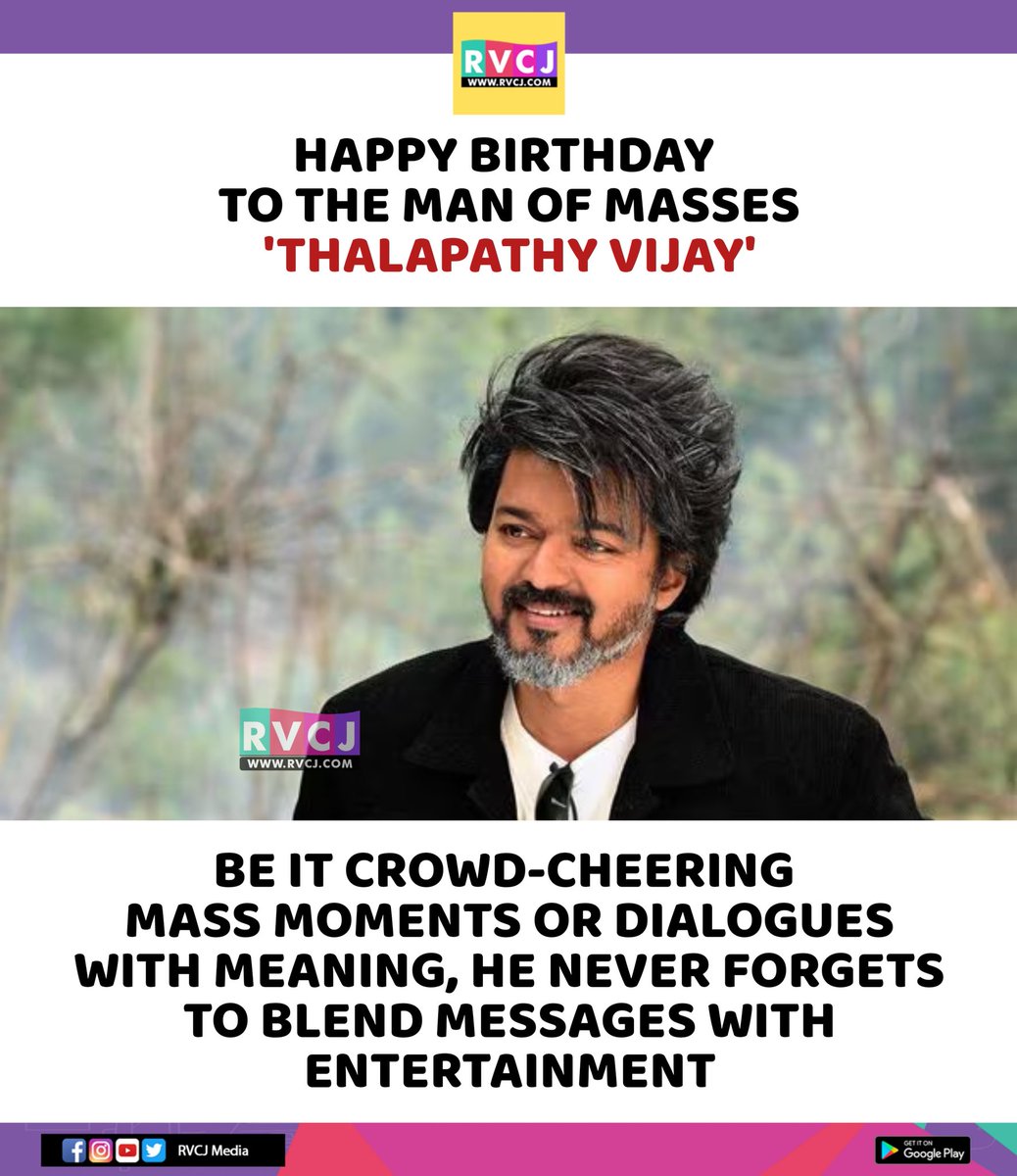 rvcjmovies's tweet photo. Happy Birthday Thalapthy Vijay!

#thalapathyvijay #thalapathy #actor #indiancinema #HappyBirthdayThalapathyVijay  @actorvijay https://t.co/5lOKnjSsQG