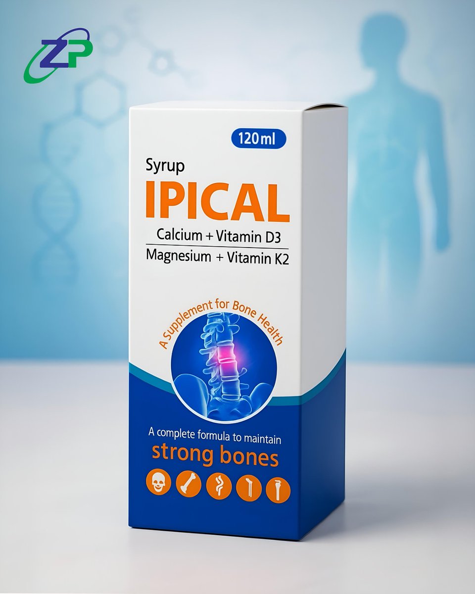 ZODIACNEWSPK's tweet photo. IPICAL Syrup by Zodiac Pharma
A premium bone health formula with Calcium + Vitamin D3, Magnesium, and Vitamin K2.
Support bone strength, density &amp; wellness—naturally.
#IPICALSyrup #ZodiacPharma #BoneHealth #Calcium #VitaminD3 #Nutraceuticals https://t.co/Cm40ZExKR0
