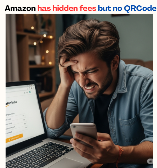techieMeIndian's tweet photo. @amazonIN UPI transaction doesn't work smoothly. Many a times it fails. Also #Amazon didn't implemented it using #QRCode it forces users to go through its app &amp; pay via its own platform. 

Not user-friendly at all. 

Added frustation is #PlatformFees https://t.co/DWgxh5d84I