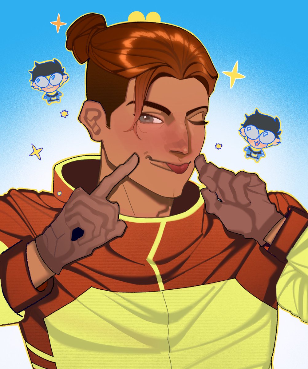 I commissioned <a href="/bennetbau/">mori</a> to draw Rex and OHHH MY GOD TRALALALALA THE LOVE OF MY LIFE MY LITTLE EXPLOSIVE MEOW MEOW OUGH look at the tiny marks... they litterig his headspace.. what a goblin... and look at his gaze, his perfect eyeliner 🥺🥺🥺 I'm absorbing this art into my soul