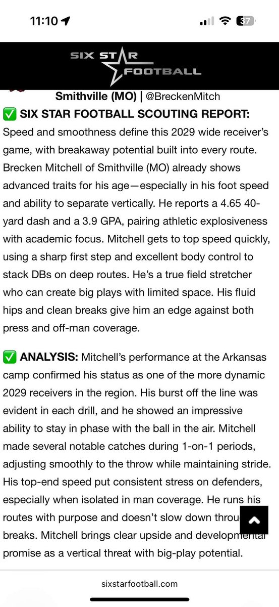 Brecken (@breckenmitch) on Twitter photo Thank you for the write up <a href="/sixstarfootball/">Six Star Football | PLUS+</a> from <a href="/RazorbackFB/">Arkansas Razorback Football</a> Camp! The grind never stops! <a href="/RonnieFouch/">Ronnie Kainoa Fouch</a> <a href="/CoachSamPittman/">Coach Sam Pittman</a> <a href="/ArRecruitingGuy/">Richard Davenport</a> <a href="/CoachMateos/">Eric Mateos 🐗</a> <a href="/CoachSFountain/">Scott Fountain</a> <a href="/CoachDekeAdams/">Deke Adams</a> <a href="/DannyWest247/">Danny West</a> <a href="/NextUpProspect/">NextUpProspects</a> <a href="/bench424nmore/">Mark Gibson</a> Thank you for the write up <a href="/sixstarfootball/">Six Star Football | PLUS+</a> from <a href="/RazorbackFB/">Arkansas Razorback Football</a> Camp! The grind never stops! <a href="/RonnieFouch/">Ronnie Kainoa Fouch</a> <a href="/CoachSamPittman/">Coach Sam Pittman</a> <a href="/ArRecruitingGuy/">Richard Davenport</a> <a href="/CoachMateos/">Eric Mateos 🐗</a> <a href="/CoachSFountain/">Scott Fountain</a> <a href="/CoachDekeAdams/">Deke Adams</a> <a href="/DannyWest247/">Danny West</a> <a href="/NextUpProspect/">NextUpProspects</a> <a href="/bench424nmore/">Mark Gibson</a>