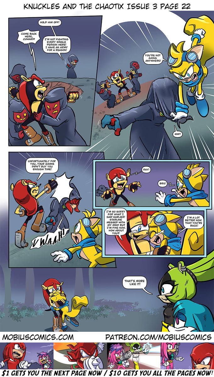 Art: <a href="/pure_amsel/">who am i, really ✨(17+)</a>
Here’s the newest page of Knuckles and the Chaotix! Help support this comic by retweeting, visiting the site, or being a patron! Every bit helps and thank you very much!
#Sonic #KnucklesTheEchidna #fanart