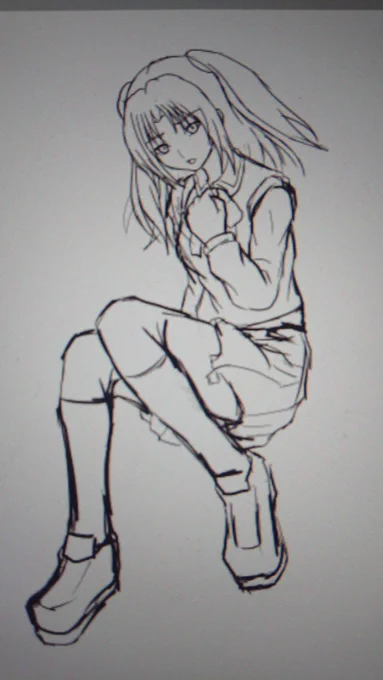 弓塚さつきも描いてます 最終的には背景の部分は枯渇庭園っぽい感じに仕上げたいのですが、上手くいくかは分かりません