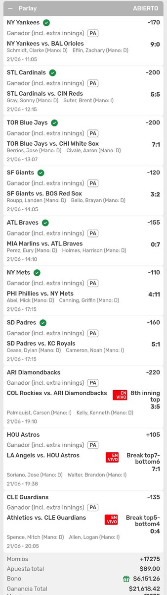 maeparlays's tweet photo. Nunca dudes de ponerle todo el Slate del día a ganar los Favoritos xD 

#HolySheet https://t.co/epeP9MNYXW