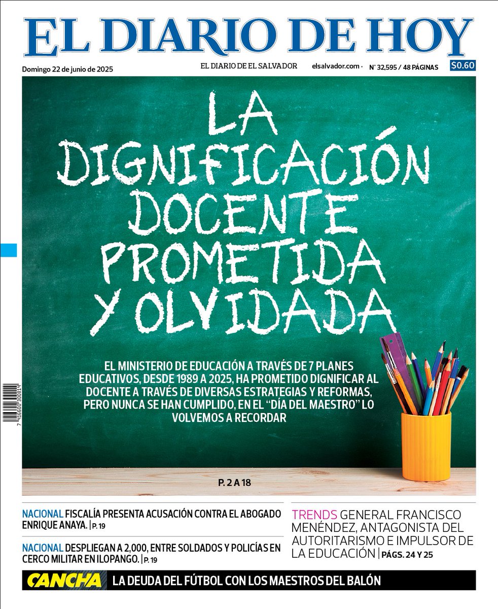 Te compartimos la portada de El Diario de Hoy de este domingo 22 de junio.
Sigue las últimas noticias en elsalvador.com