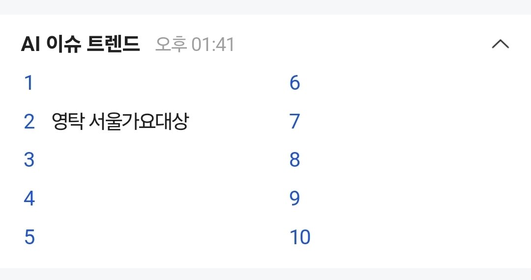 현시각 네이버, 줌 실검에 영탁 서울가요대상 😎