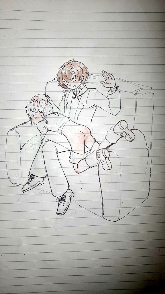 DominiDorian's tweet photo. I'll digitize it later UwU (I'm tired)

#BSD #bsdtwt #bsdnsfw (?) #spanking #otk #OverTheKnee #Dazatsu (?) #DazaiOsamu #dazai #Atsushi #atsushinakajima #atsushibsd #dazaibsd #animetwt https://t.co/ncCFDwWOMs