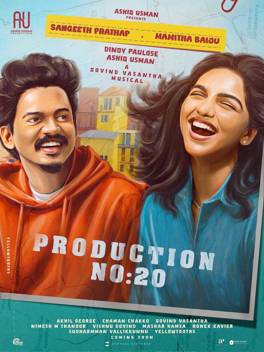 Starring #SangeethPrathap and #MamithaBaiju ❤️‍🔥❤️‍🔥❤️‍🔥

Directed by Dinoy Paulose 👏

Produced by Ashiq Usman!