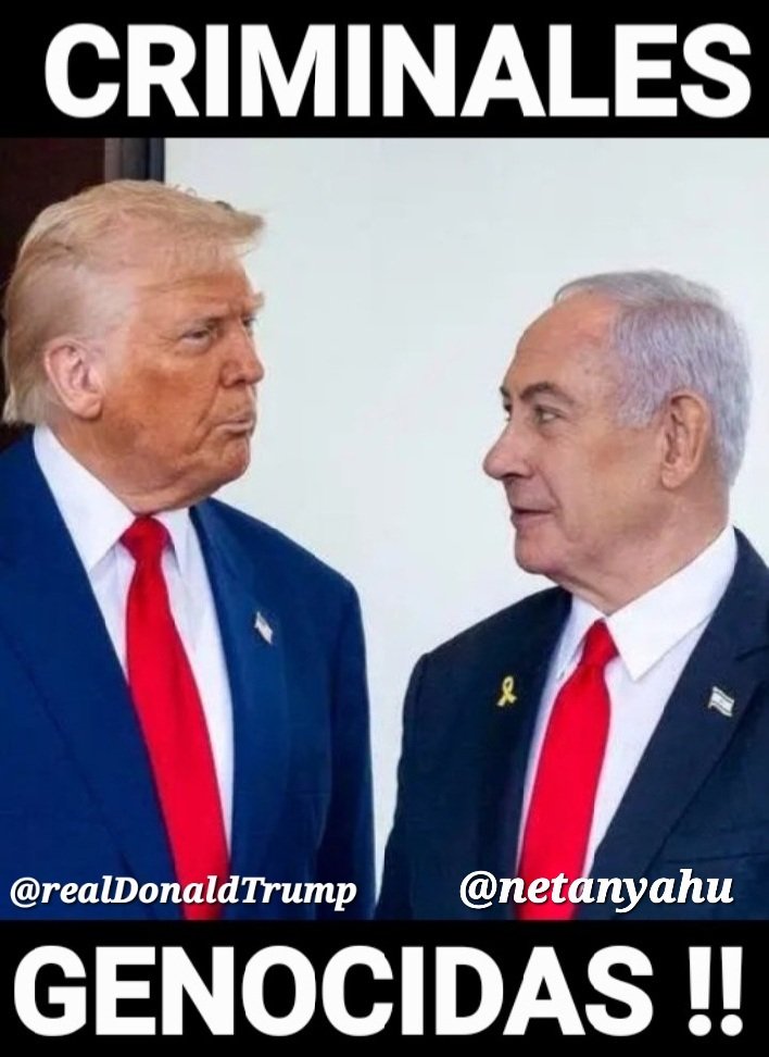 Rodrigo21225734's tweet photo. El destino del planeta esta' en manos de estos 2 imbéciles,psicópatas y ambiciosos de territorios,armas,poder y PETROLEO!
Es el imperialismo yanqui criminal y el sionismo genocida en acción!🤦
No lo olviden!
#TerceraGuerraMundial 
#TrumpGenocida  
#NetanyahuGenocida
#MesaCentral https://t.co/ijoz6qVuhY