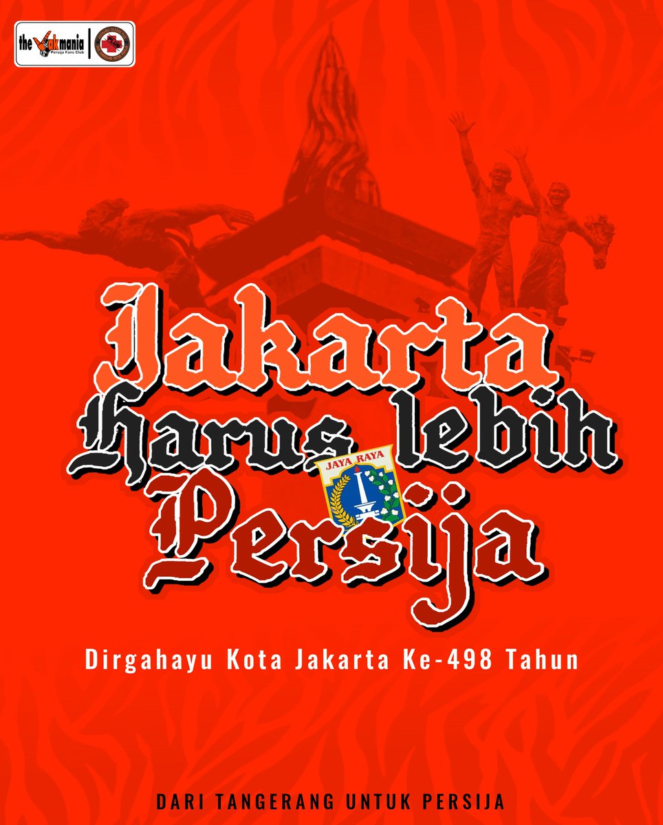 Dirgahayu Kota Jakarta Ke-498 Tahun

JAKARTA HARUS LEBIH PERSIJA👆🏻🧡
_
#JAKARTAKOTAGUE
#persijaselamanya 
#daritangeranguntukpersija 
#jakmaniaciledugplus 
#JOB42 
#Tebarpesona