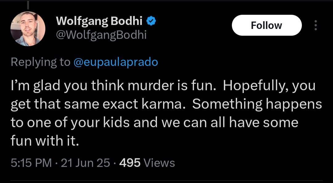 MazzaMedia (@mazzamedia) on Twitter photo One of the most notable faces of AKR has taken to wishing horrible things to one of the children of Karen Read retrial juror <a href="/eupaulaprado/">Paula Prado</a>. This behavior represents how disgusting and demented these people are. This is not normal behavior. This is sickening to read. One of the most notable faces of AKR has taken to wishing horrible things to one of the children of Karen Read retrial juror <a href="/eupaulaprado/">Paula Prado</a>. This behavior represents how disgusting and demented these people are. This is not normal behavior. This is sickening to read.