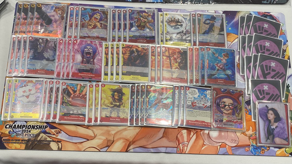 Undefeated top cut run

UP Luffy ✅✅
GP Luffy ✅✅
GP Luffy ✅✅
Belo Betty ✅✅

4x Champion and finally won with all colours ⚫️/🔵/🟢🟣/🔴🟡

Too many to name but appreciate everyone who helped me test and thanks to <a href="/eternalmagiccc/">Eternal Magic</a> for the support

5th soon?🫢 <a href="/Stephen_optcg/">Stephen Iskandar</a>