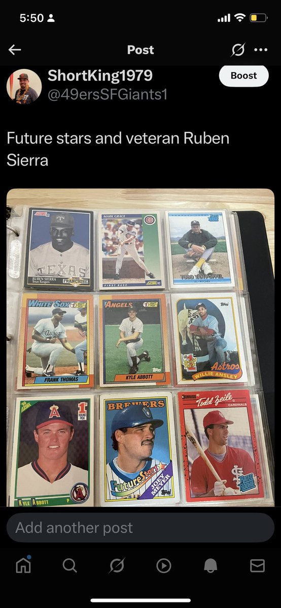49ersSFGiants1's tweet image. After going through some binder’s of sports cards tonight, I’m even more excited to share my collection with the world. #junkwax #thehobby #sportscards