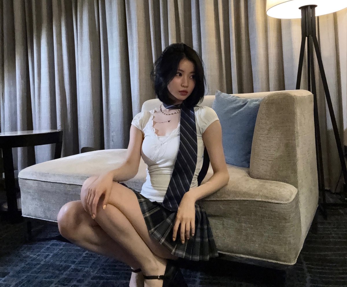 asaenamik's tweet photo. You wanna read me like a book? Good luck, my pages are torn, redacted, and inked in blood-wine riddles. This tie isn't schoolyard, it’s executioner’s ribbon. I sit pretty, but I scheme prettier. https://t.co/FQIYrmtq3m
