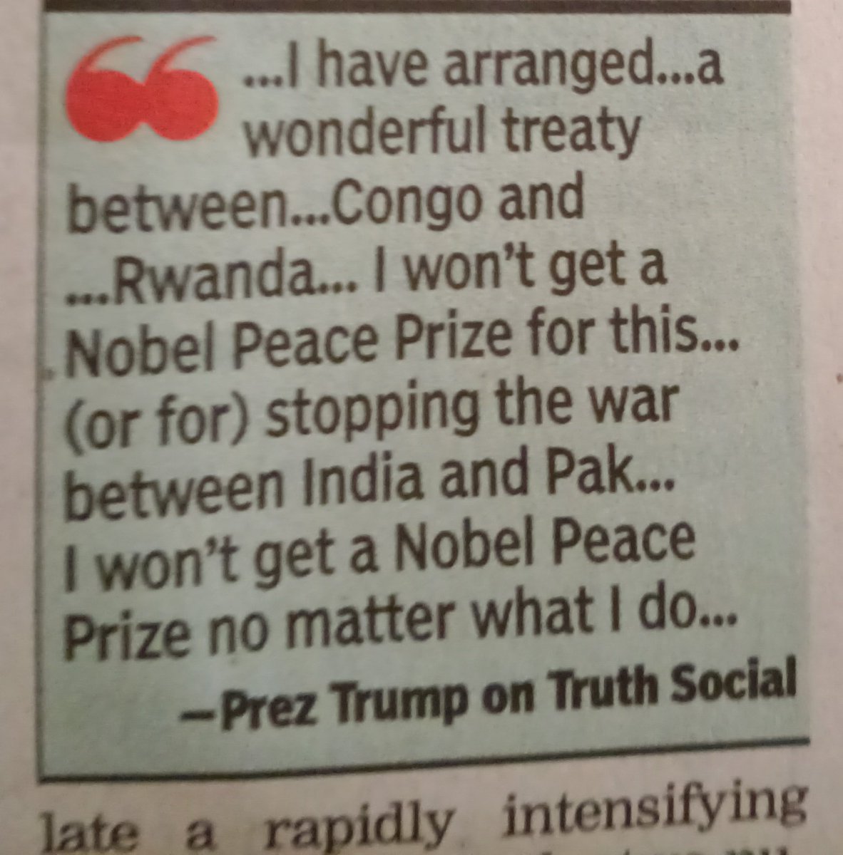 POTUS Sir, I recently stopped an interstellar war between Earth and Astrophagus star.Nobody noticed,I'll never get a prize, not even the Most PeacelovingVillageIdiot's medal.Don't worry, in the next 3 years, you will have many opportunities to cause &amp;prevent wars.Nobel is assured