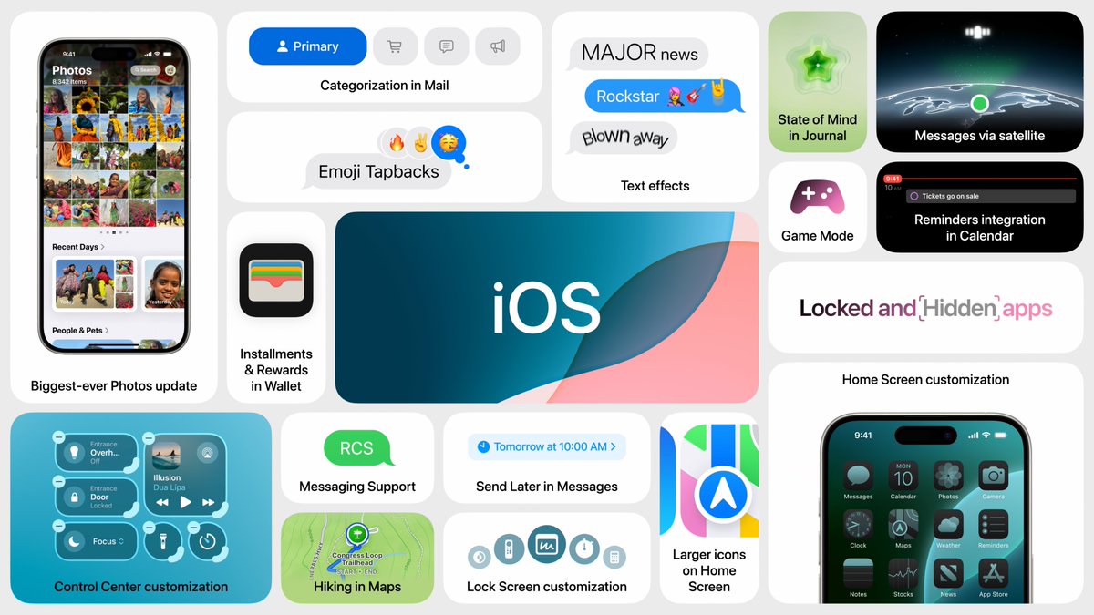 privatetalky's tweet photo. iOS 16, 17, 18 and 26 Bento infographic Apple has been heavily focused on customization in recent years.

Which update was the biggest in your opinion? 👀 https://t.co/Qg2KWNckI0