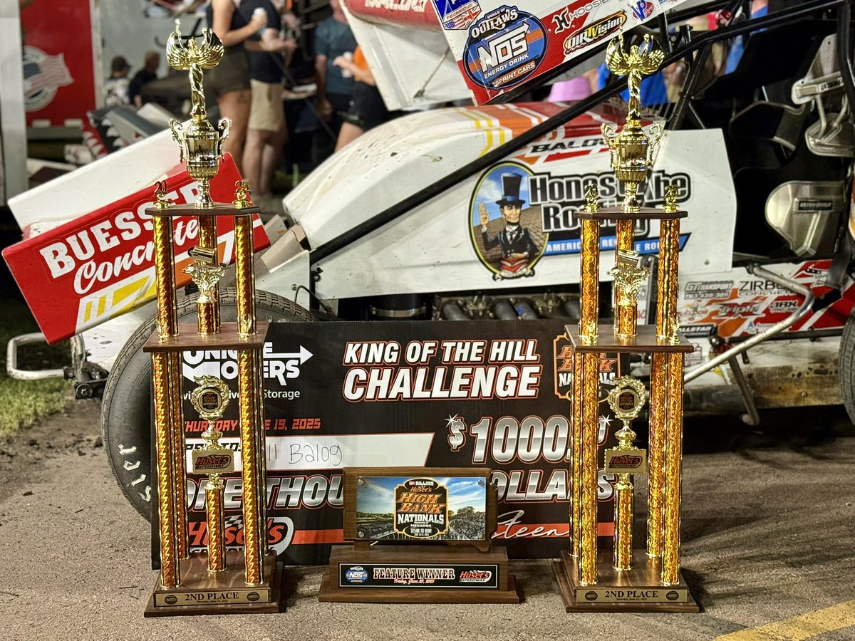 billbalogracing's tweet image. Two runner-up finishes and one @WorldofOutlaws feature WIN in 4 nights at the @HusetsSpeedway High Bank Nationals — pinch us, this has been nothing short of a dream week for this team!!