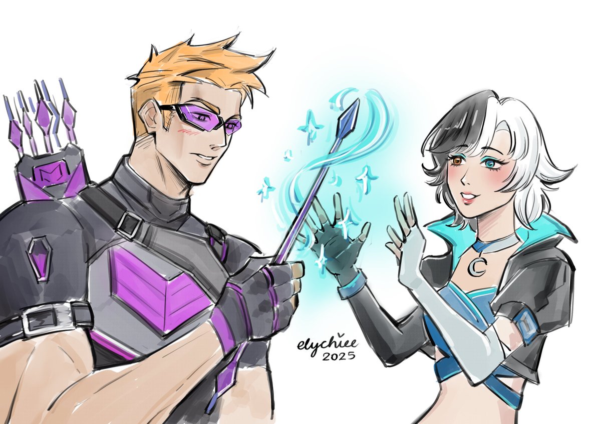 hawkeye &amp; luna team up 🏹❄️
#MarvelRivalsfanart #LunaSnow #Hawkeye #ClintBarton