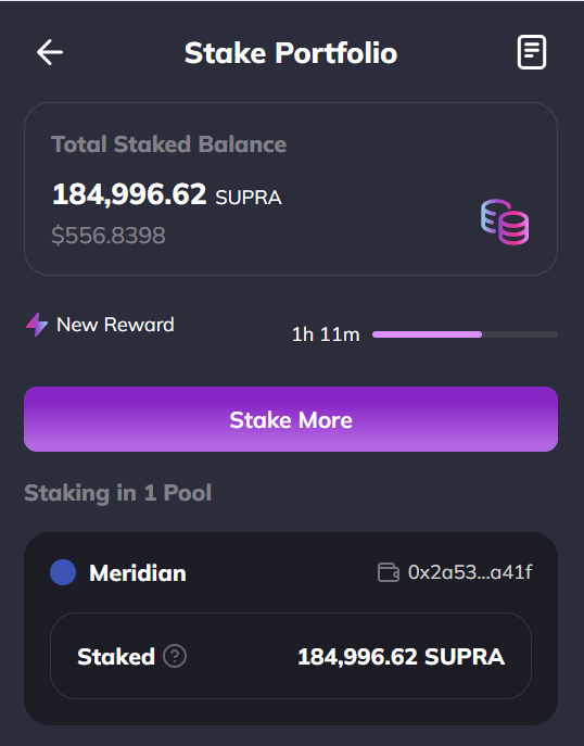 PRIM8_nft's tweet photo. π Just staked 185,000 $SUPRA on @FM_on_Supra
Thatβs 70% of PRIM8 mint revenue, already locked in. π¦π₯
#PRIM8 $SUPRA #Crystara #NFT https://t.co/ggVyNdKIBA
