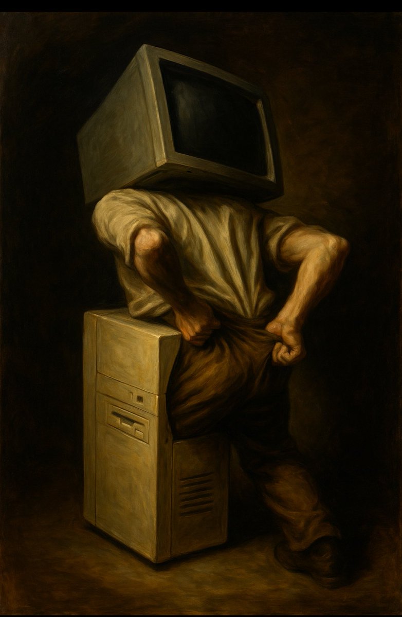 ofadeane1's tweet photo. @elonmusk @OpenAI @neiltyson First image of AI wedgying itself #AISELFWEDGIE #CARAVAGGIO https://t.co/l7GL8sjmIv