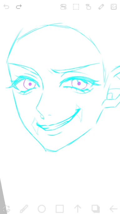 久々に描いてるけど下描きは!いい感じのお顔に描けた(*'˘`*)