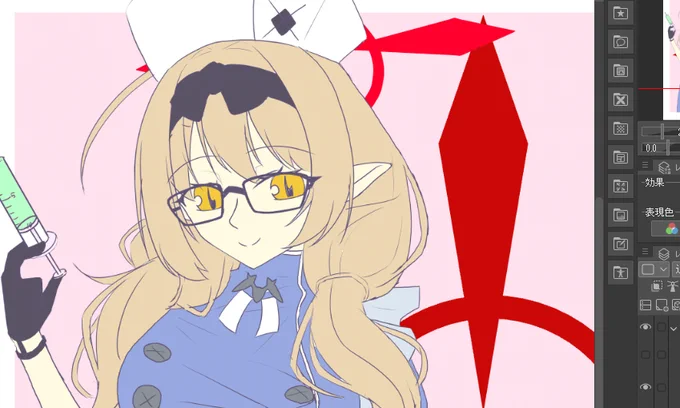 チナツ描いてる