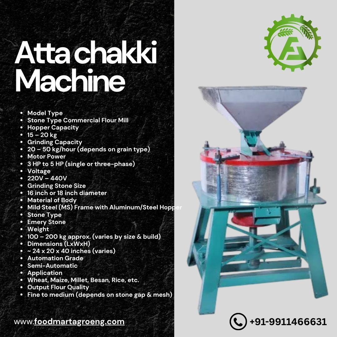 foodmartagroeng's tweet image. 🚜 Boost Your Flour Production with Our Heavy-Duty Atta Chakki Machine.
💪 Durable. Reliable. High-Capacity.
📞 Contact us today to power up your grain milling business!
🌐 Visit: foodmartagroeng.com
📱 Call/WhatsApp: +91-9911466631
#AttaChakki #FlourMill #StoneMill
