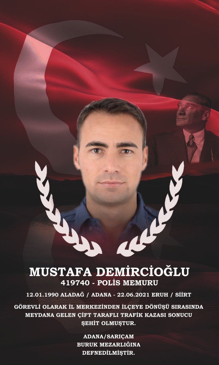 Şehadetinin Sene-i Devriyesinde Şehidimiz Mustafa DEMİRCİOĞLU ve Aziz Vatanımız uğruna şehadete eren tüm Şehitlerimizi rahmet, minnet ve şükranla anıyoruz. RUHUN ŞAD OLSUN ŞEHİDİM...