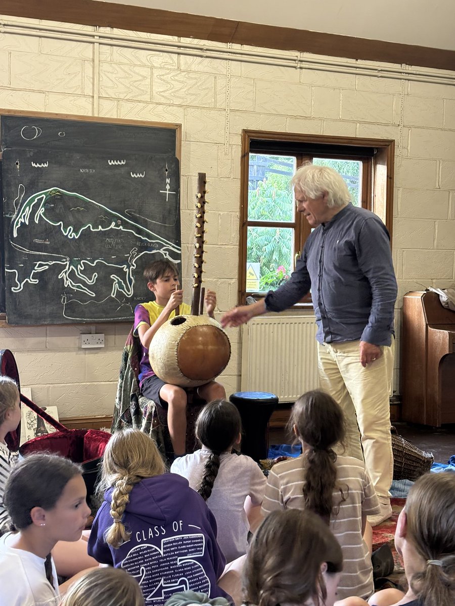 Yesterday evening, Maple were captivated by Paul’s traditional story telling enhanced by the traditional instruments from around the world he uses to bring them to life- which some children even had a go at playing!