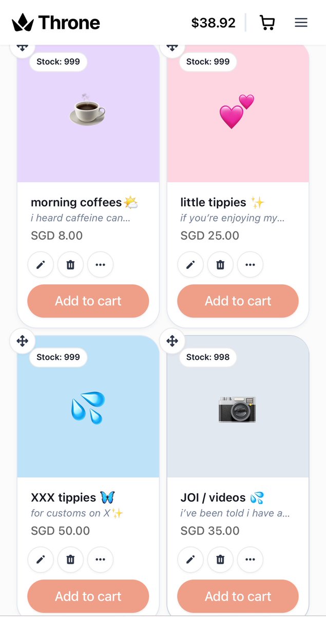 my throne is severely under utilized, so do check it out 😘✨
throne.com/izzchann_