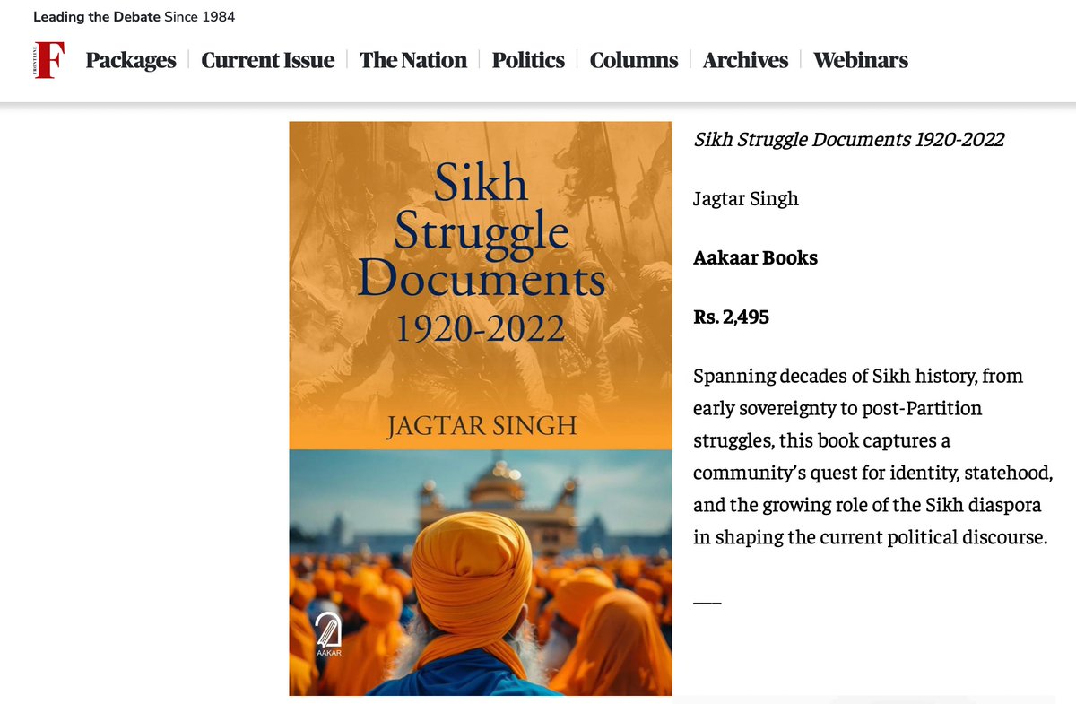 #Sikhs Sikh Struggle Documents 1920-2022: Book that captures Sikh community's quest for identity, statehood and increasing role of Sikh Diaspora.