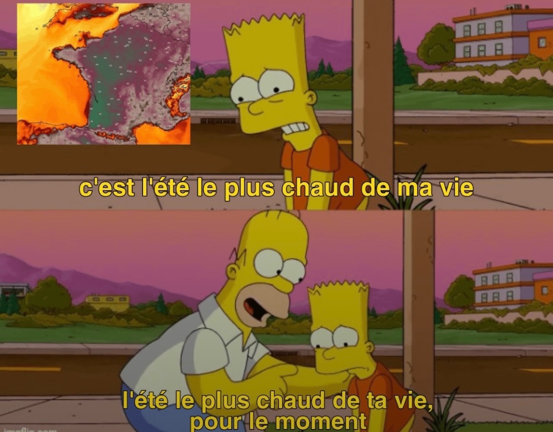 La vague de chaleur vous fait suer ? 

Normal, c'est l'une des plus chaudes et plus précoces de ces 50 dernières années. Mais dites-vous bien que c'est probablement l'une des plus FRAICHES des 30 prochaines années. 

Et si on faisait du climat une priorité ?