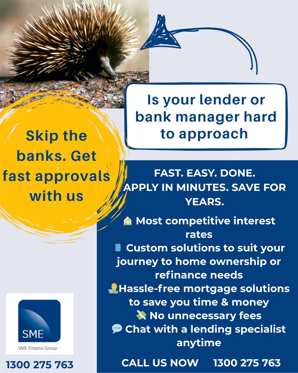 SME_FG's tweet photo. Join hundreds of our clients switching to smarter home loans. Call us now at 1300 275 763 or reach out to us:
👉 Michael Pratt: 0417 335 488 or Michael_pratt@smefg.com.au
👉 Martin Bedford 0424 91 91 93 or mbedford@smefg.com.au
👉 Jean Marquicias: support@smefg.com.au https://t.co/JNw73zSTuD