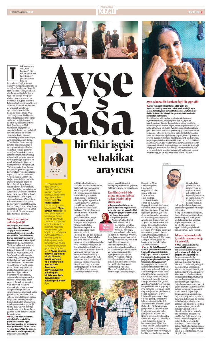 Sinema tarihimizin en özgün kadın senaristlerinden Ayşe Şasa’nın kaleme aldığı otobiyografik eseri “Bir Ruh Macerası”, diziye uyarlandı. “Ayşe: Bir Ruh Macerası” adlı yapım, çok yakında <a href="/tabiiresmi/">tabii</a>’de  izleyiciyle buluşacak. Dizinin senaristi İdris Meydi ile konuştuk.