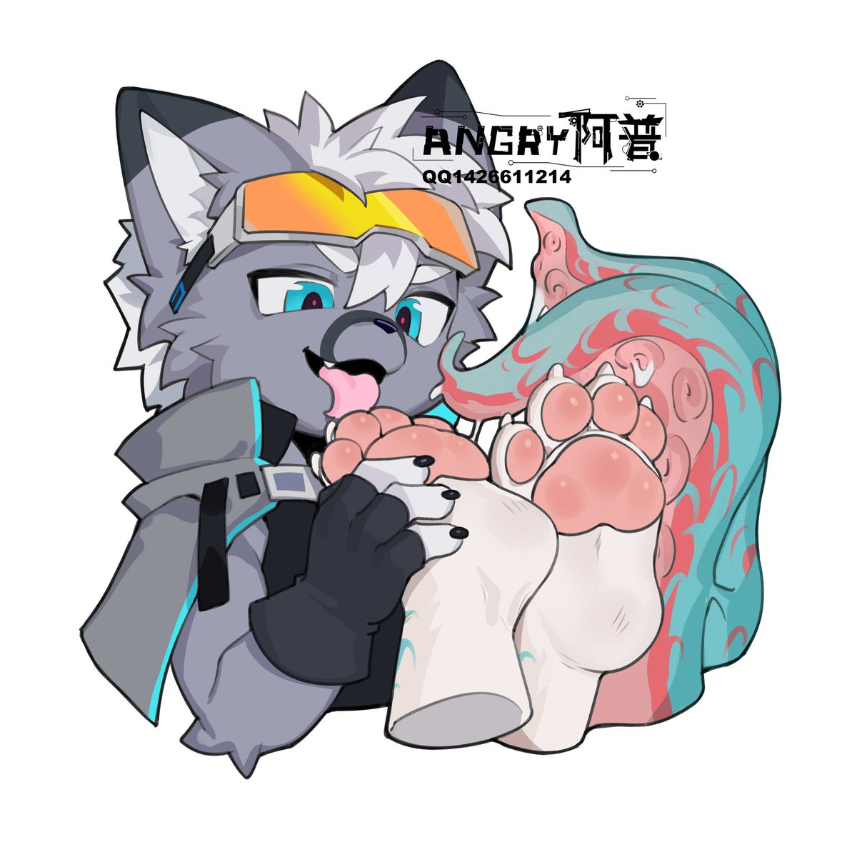 两个互相甜椒的半身q版表情包😋