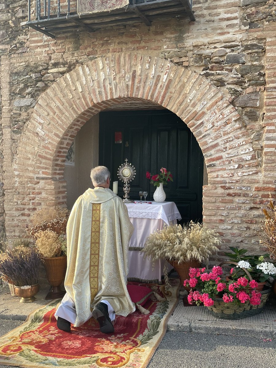 Señor, no soy digno de que entres en mi casa pero una palabra tuya bastará para sanarme. 

Emociona la tradición de los altares en los pequeños pueblos castellanos. La dignidad de lo humilde. 

Feliz fiesta del Corpus.